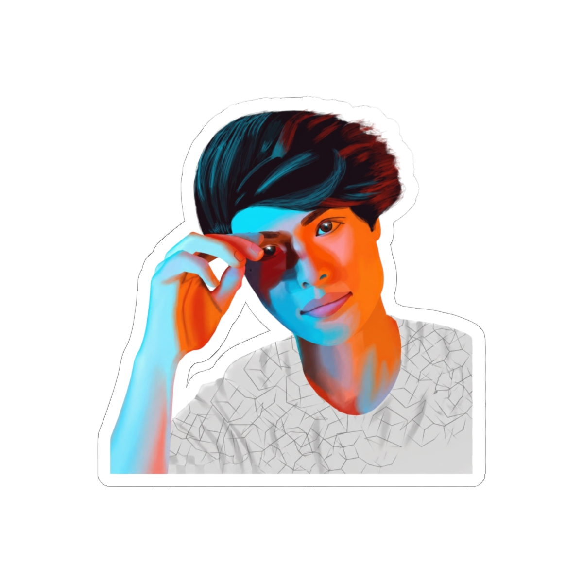 Alex Stokes Striking Portrait Sticker | Stokes Twins Fan Vinyl Decal