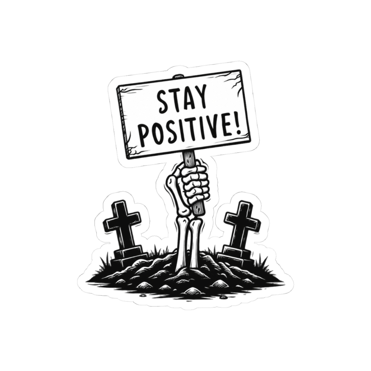 Stay Positive Mind Bold Typography Sticker | Motivational Vinyl Decal